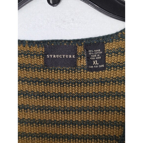 Vintage Structure Sweater Vest 90s Southwestern Aztec Cowboy Stripe Mens XL - Picture 6 of 7